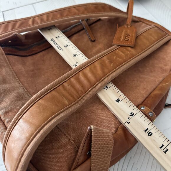 Old Tend backpack Brown 100% Eco Genuine Leather Studded Embellished Modern - Picture 11 of 12